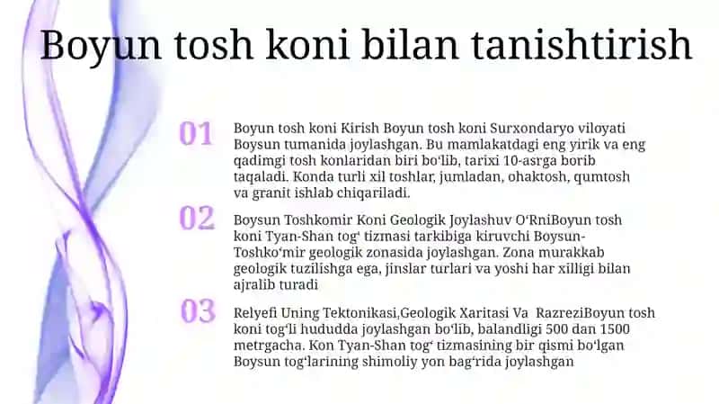 Boysun Toshkomir Koni Geologik Joylashuv OʻRni 2