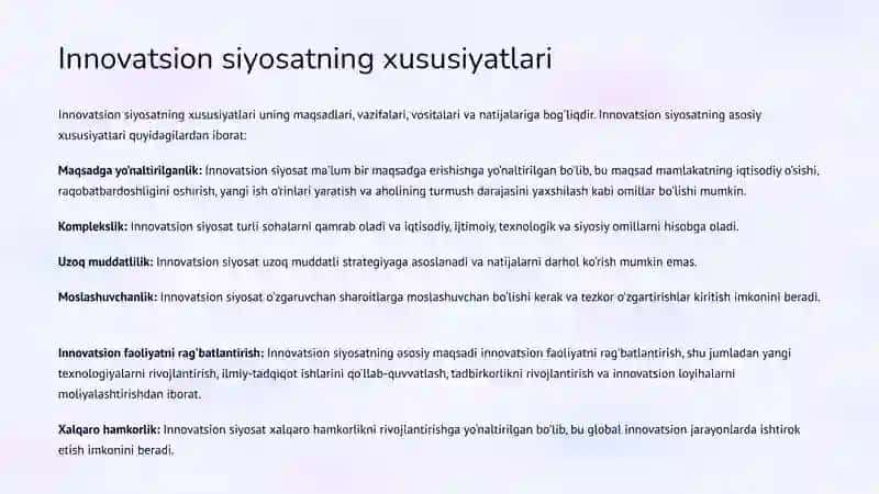 Innovatsion siyosat va innovatsion ekosistema 2