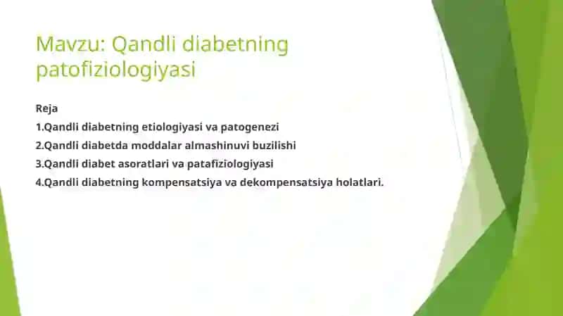 Patologik fiziologiya ppt qandli diabet 2