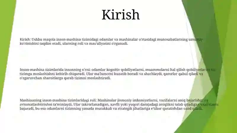 Odam-Mashina Tizimidagi Odam Va Mashinaning Vazifalari 2
