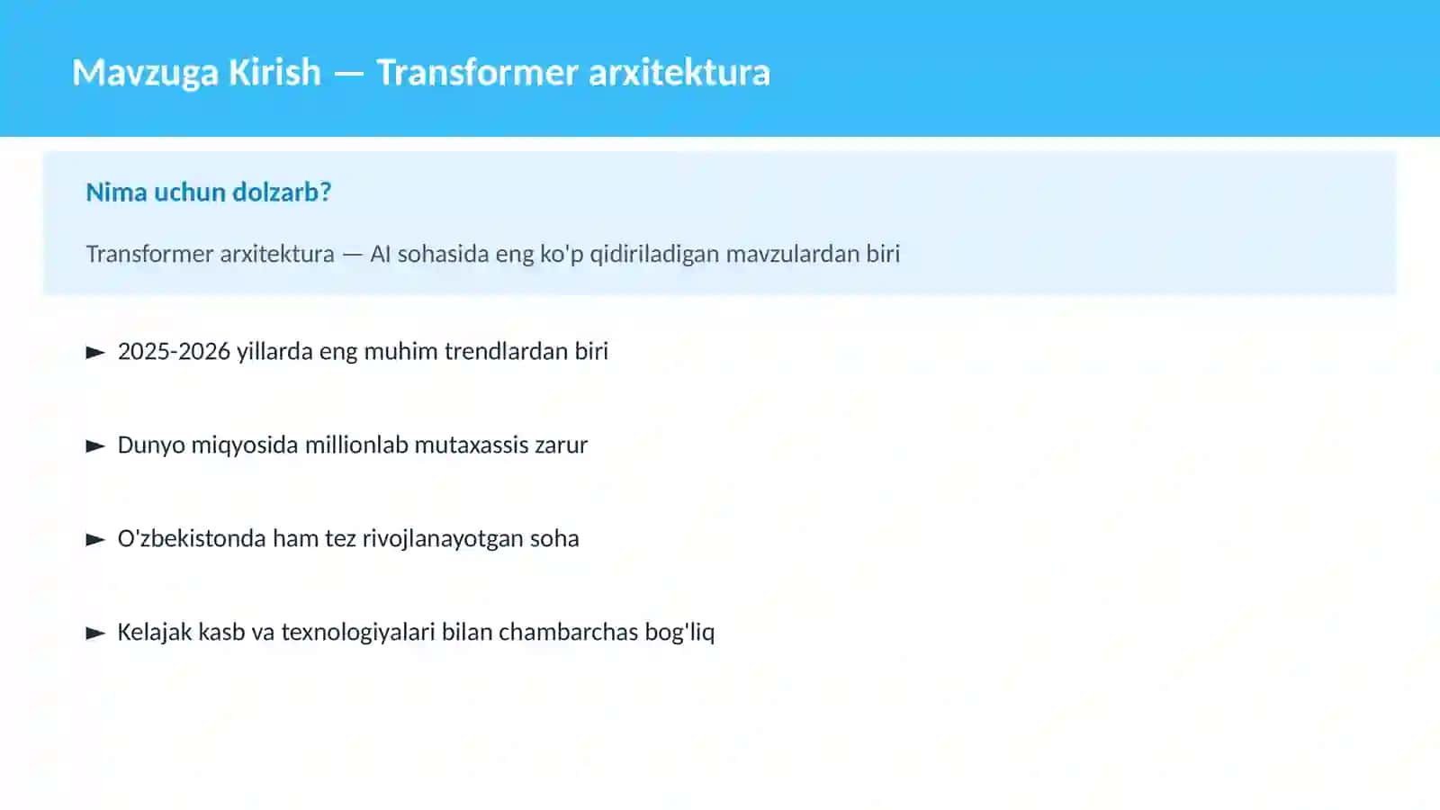 AI | DEEP LEARNING VA NEYRON TARMOQLAR 2