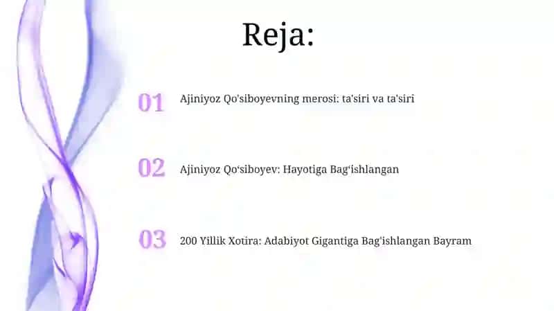 AjiniyozQoʻsiboyevtavalludining200yilligigabagʻishlanadi 2