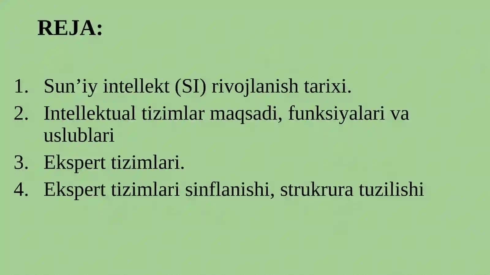 INTELEKTUAL BOSHQARUV TIZIMILARI 2