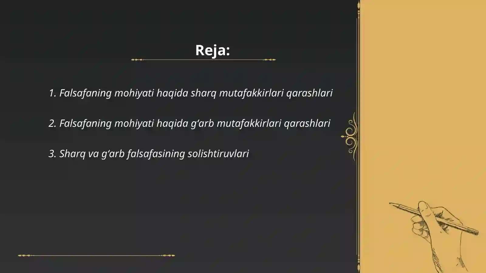 Falsafaning mohiyatiga oid sharq va gʻarb mutafakkirlar tariflarini tasniflash 2