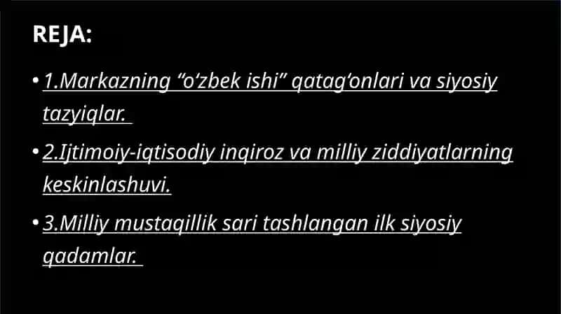 “Qayta qurish” yillarida O`zbekistondagi ijtimoiy-siyosiy vaziyat. 2