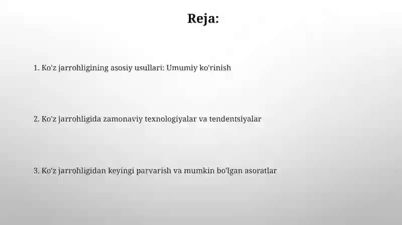 Ko'z jarrohligining asosiy usullari 2