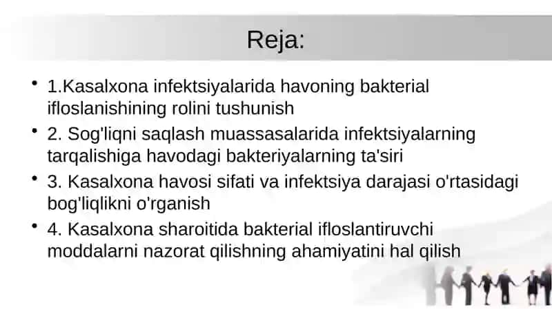 Kasalxona ichi infeksiyalarini kelib chiqishi uchun havo muhitining bakteriologik ifloslanganligining ahamiyati 2