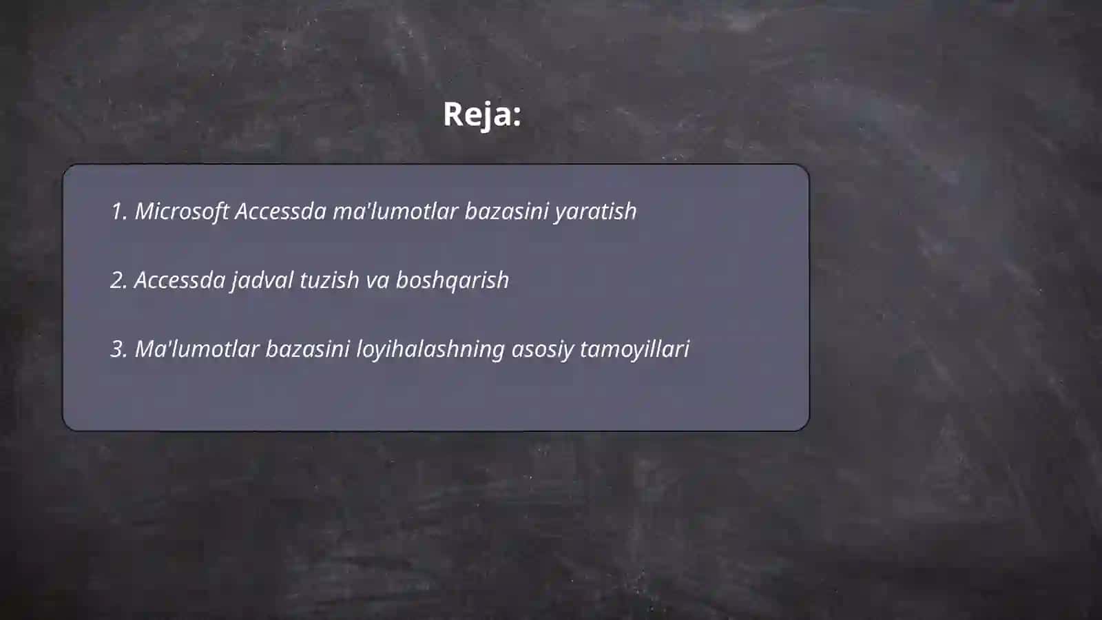 Microsoft Accessda xisobotlar 2