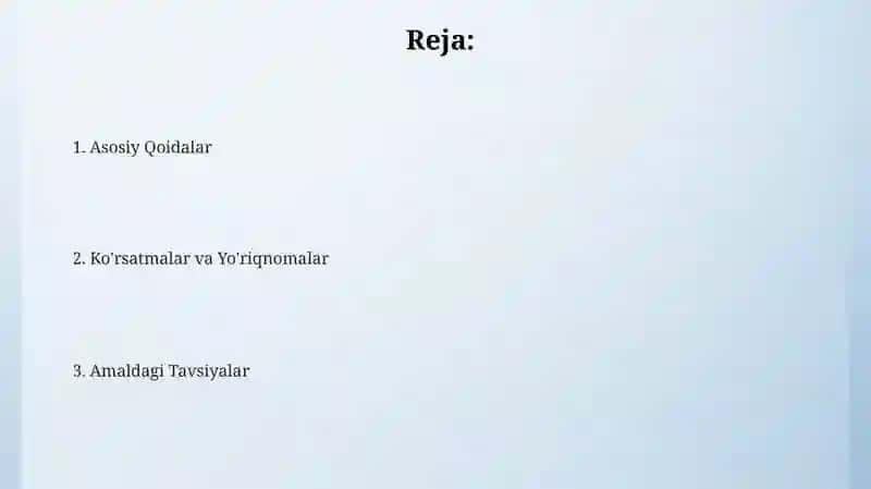 Farmoyish va koʻrsatma haqida 2