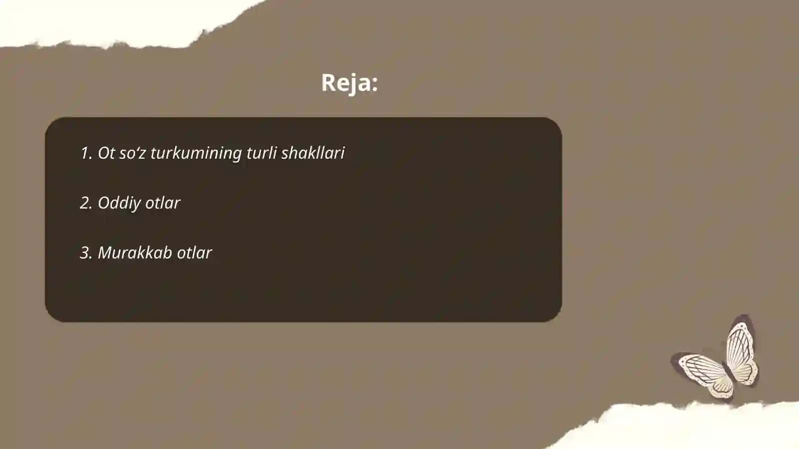 Ot soʻz turkumining turli shakllari 2