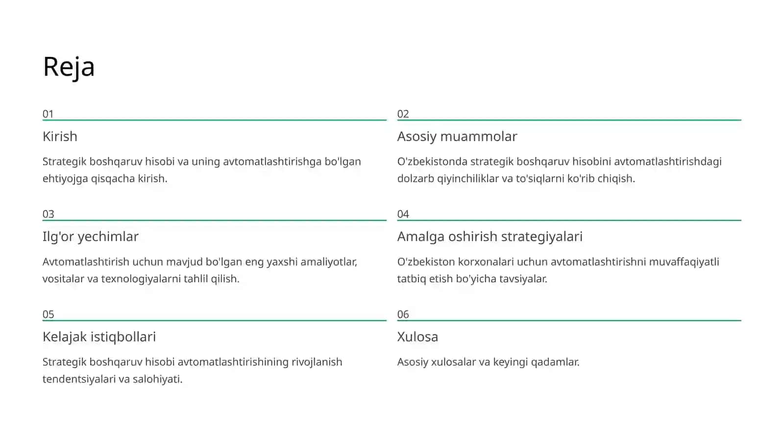 Strategik boshqaruv hisobini avtomatlashtirish muammolari 2