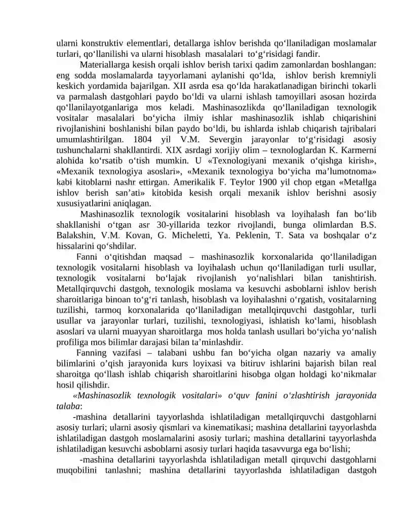 MASHINASOZLIK TEXNOLOGIK VOSITALARI 2