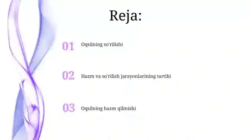 Oqsillarning hazmlanishi va soʻrilishi 2