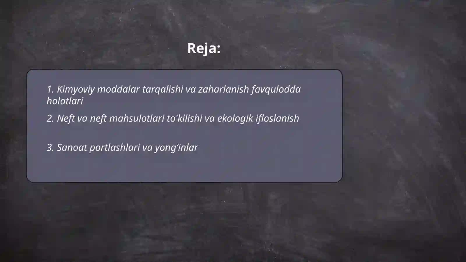 Texnogen ekologik va ichtimoiy tusdagi favqulodda vaziyatlar va ularning qisqacha tavsifi 2