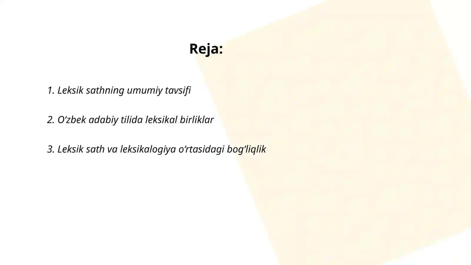 Leksik sathi va leksikalogiyasi 2