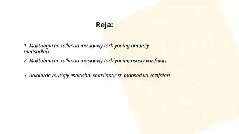 Maktabgacha ta'lim tashkilotlarida musiqaviy tarbiyaning maqsad va vazifalari 2