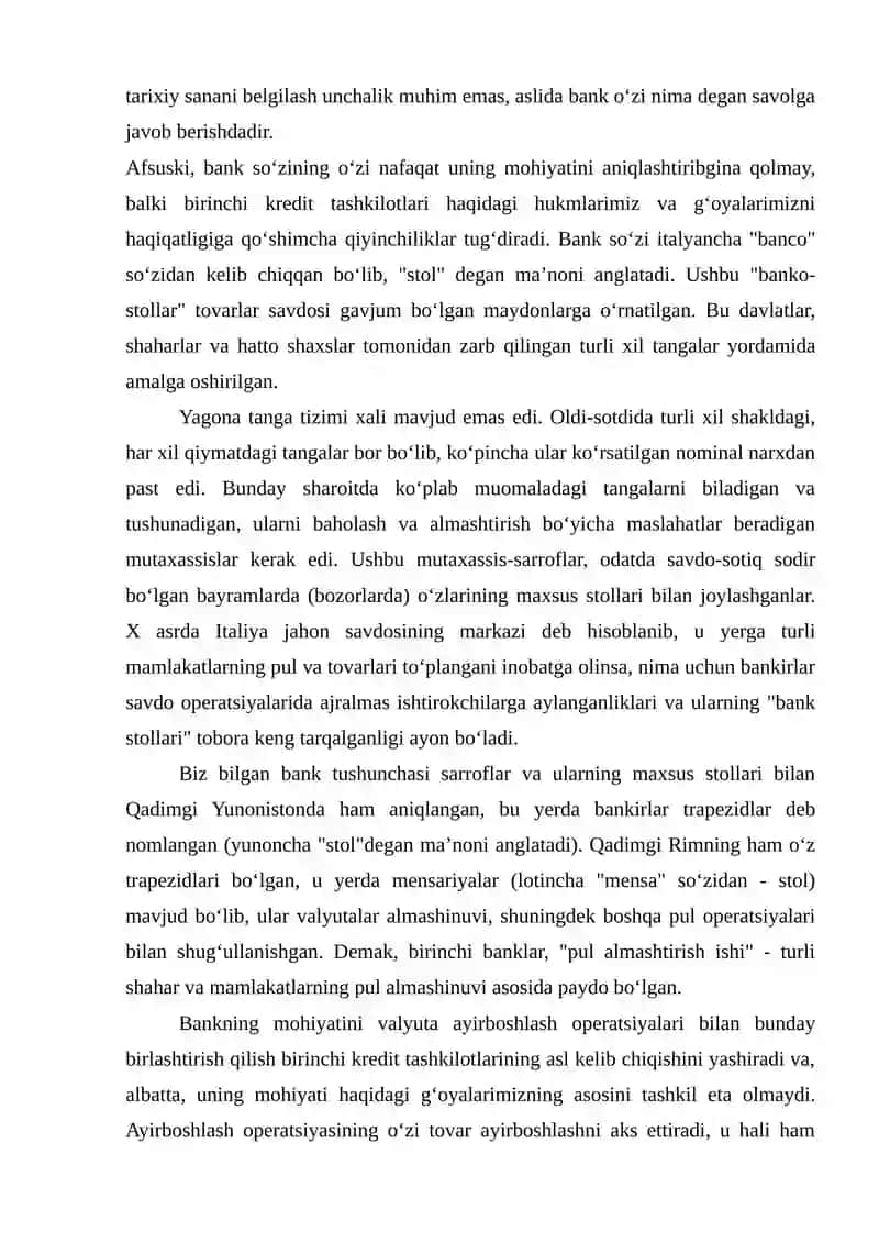 Banklarning paydo bo‘lishi va mohiyati 2