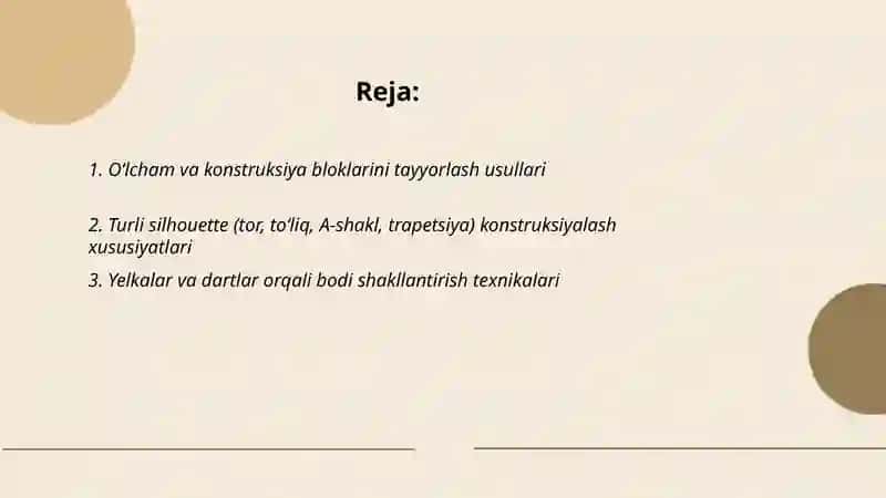 Turli bichimdagi ayollar ko’ylagini konstruksiyalash xususiyatlari 2