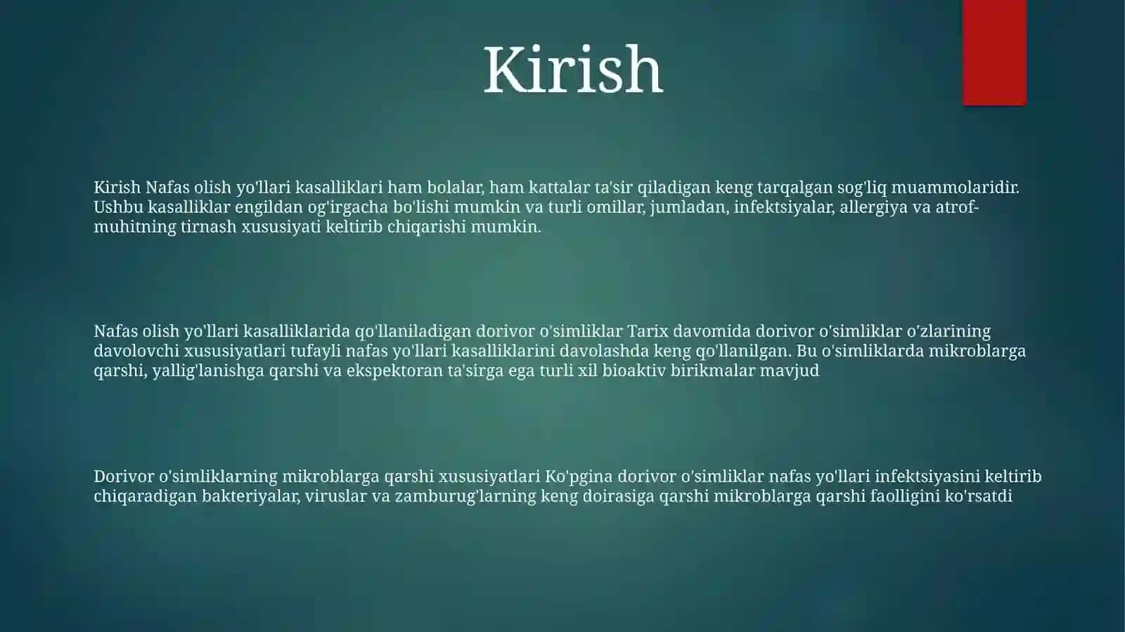 Nafas Yo'Llari Kassalliklarida Va Mikroblarga Qarshi Qo'Llaniladigan Dorivor O'Simliklar 2