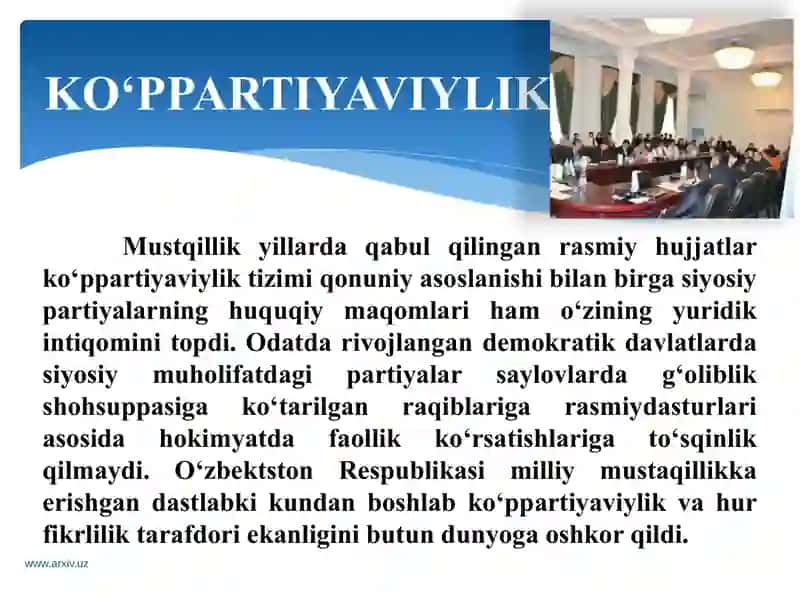 O`zbekistonda ijtimoiy xarakatlar va siyosiy partiyalar tarixi. 2