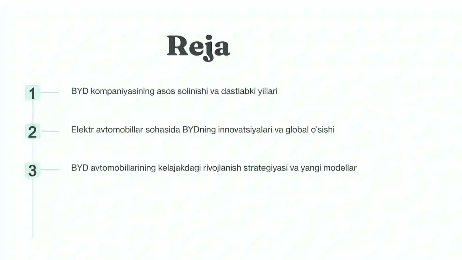 BYD avtomobillari rivojlanish tarixi 2