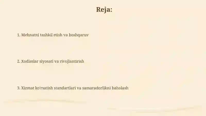 Mehnatni tashkil etish tizimi 2