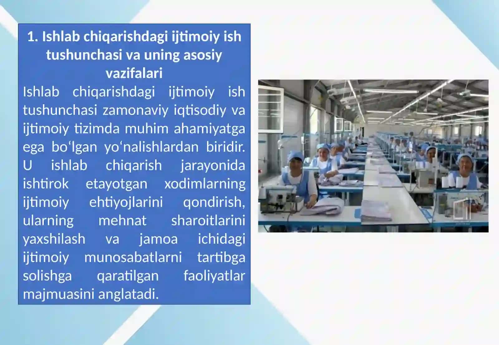 Ishlab chiqarish jarayonida ijtimoiy ishda mehnat shartnomalarining o‘rni va roli 2