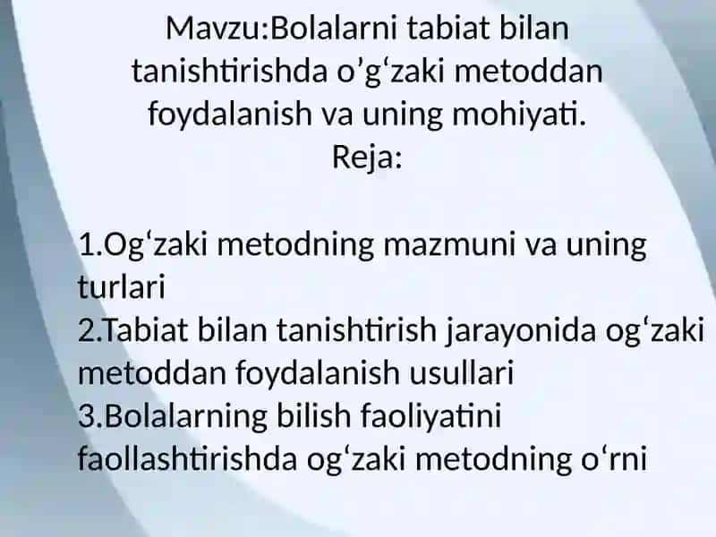 Bolalarni tabiat bilan tanishtirish 2