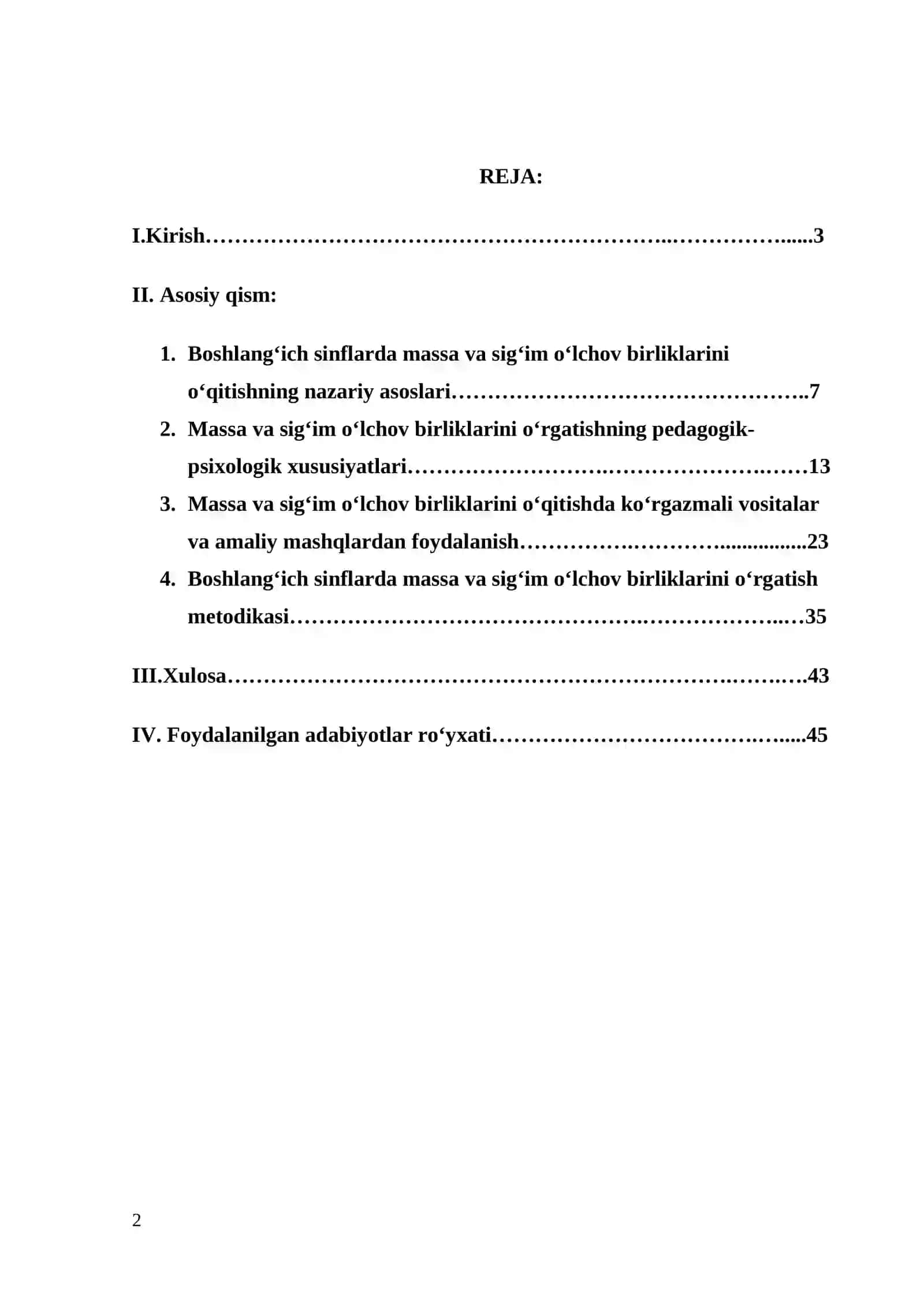 Boshlang'ich sinflarda massa va sig'im o'lchov birliklarini o'rgatish metodikasi 2