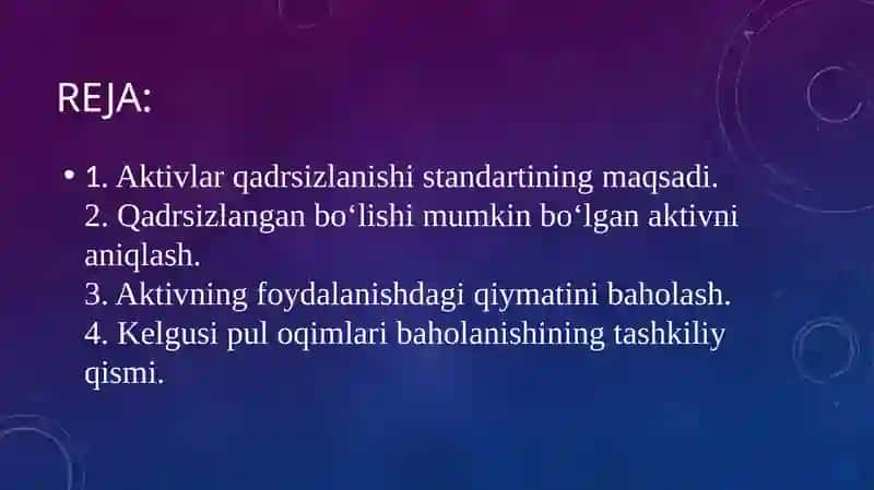 Aktivlarning qadrsizlanishi 2