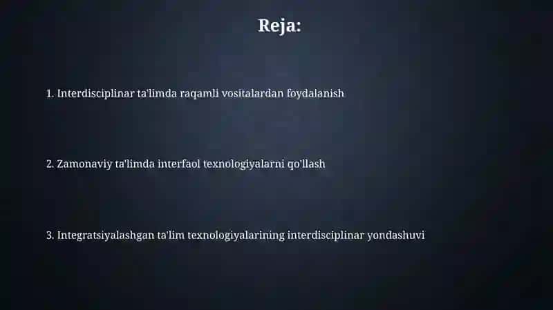 Integratsiyalashgan ta'lim texnologiyalari 2