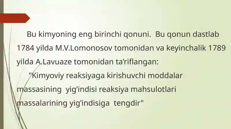 Moddalarni saqlash qonuni 2