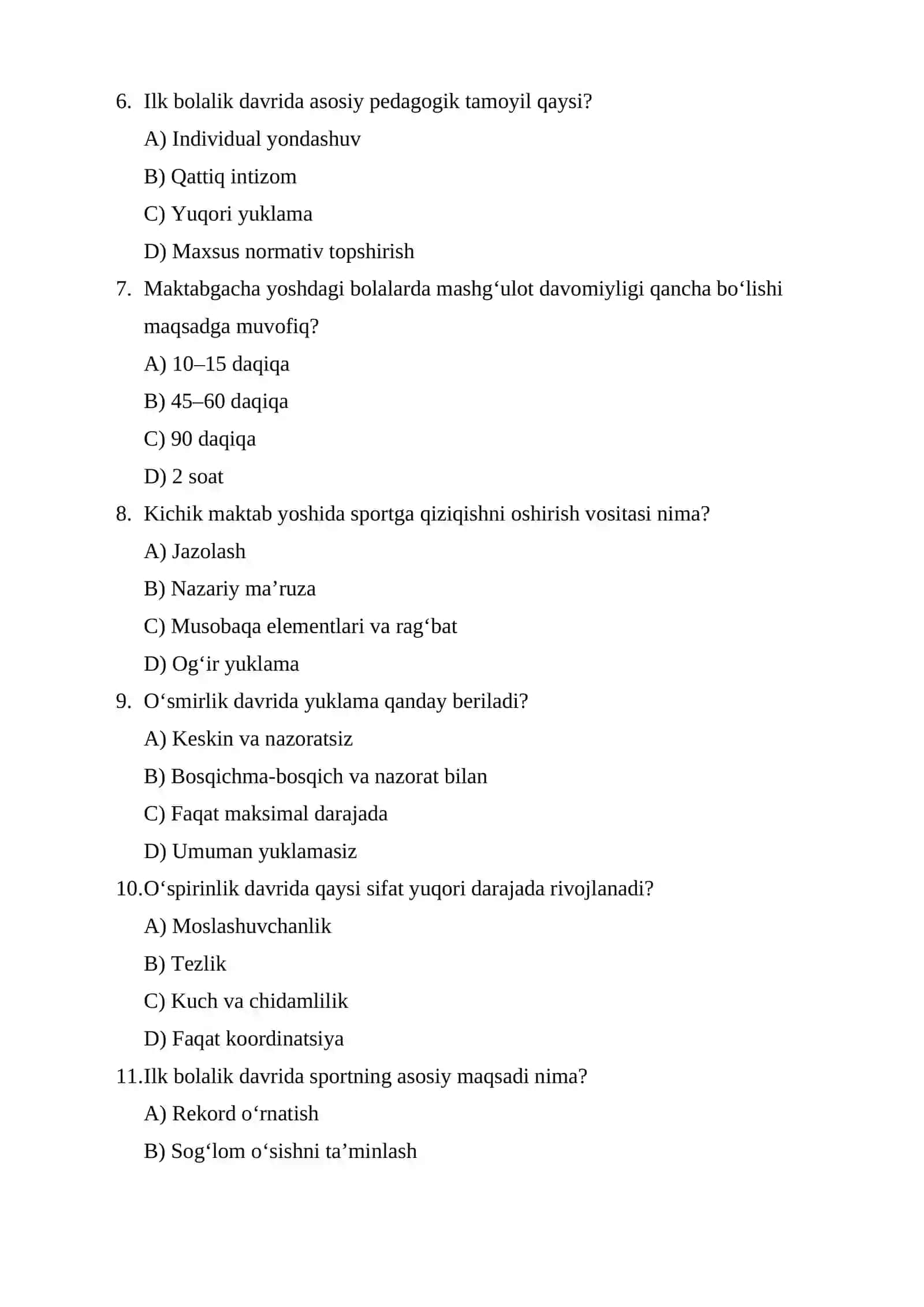 Sport faoliyati yosh xususiyatlarini hisoblash 2