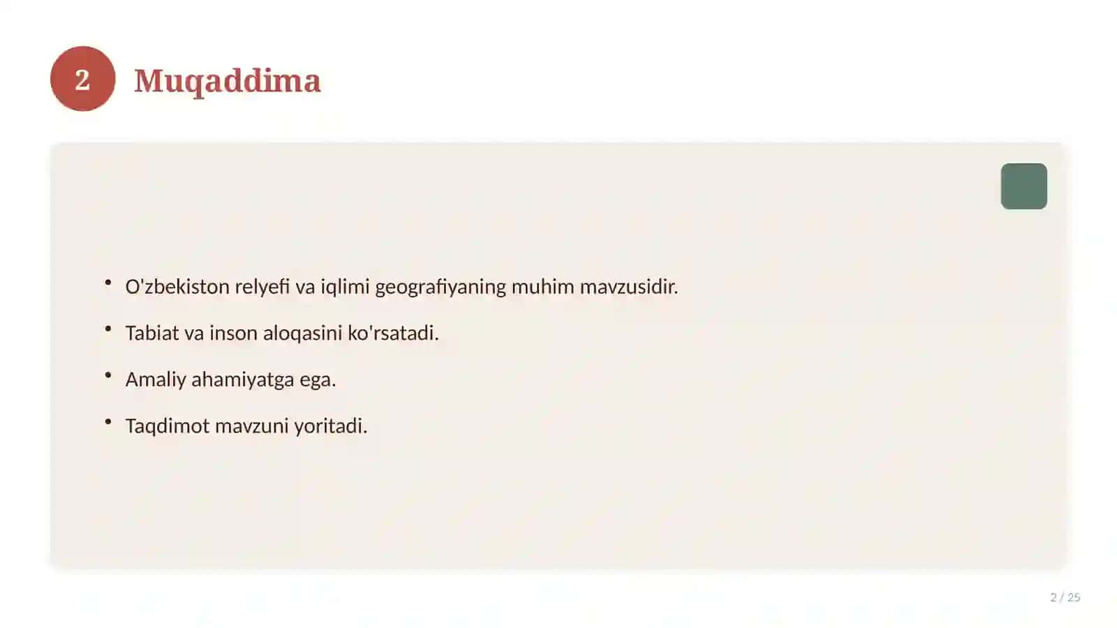 O'zbekiston relyefi va iqlimi 2