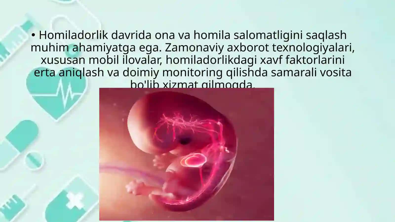 Mobil ilovalar orqali homiladorlikdagi xavf faktorlarini monitoringi 2