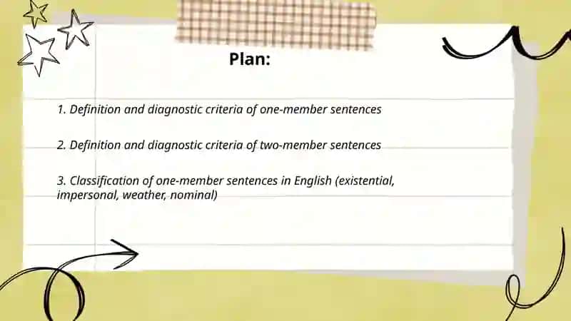 Typology of one and two member sentences in English and native languages 2