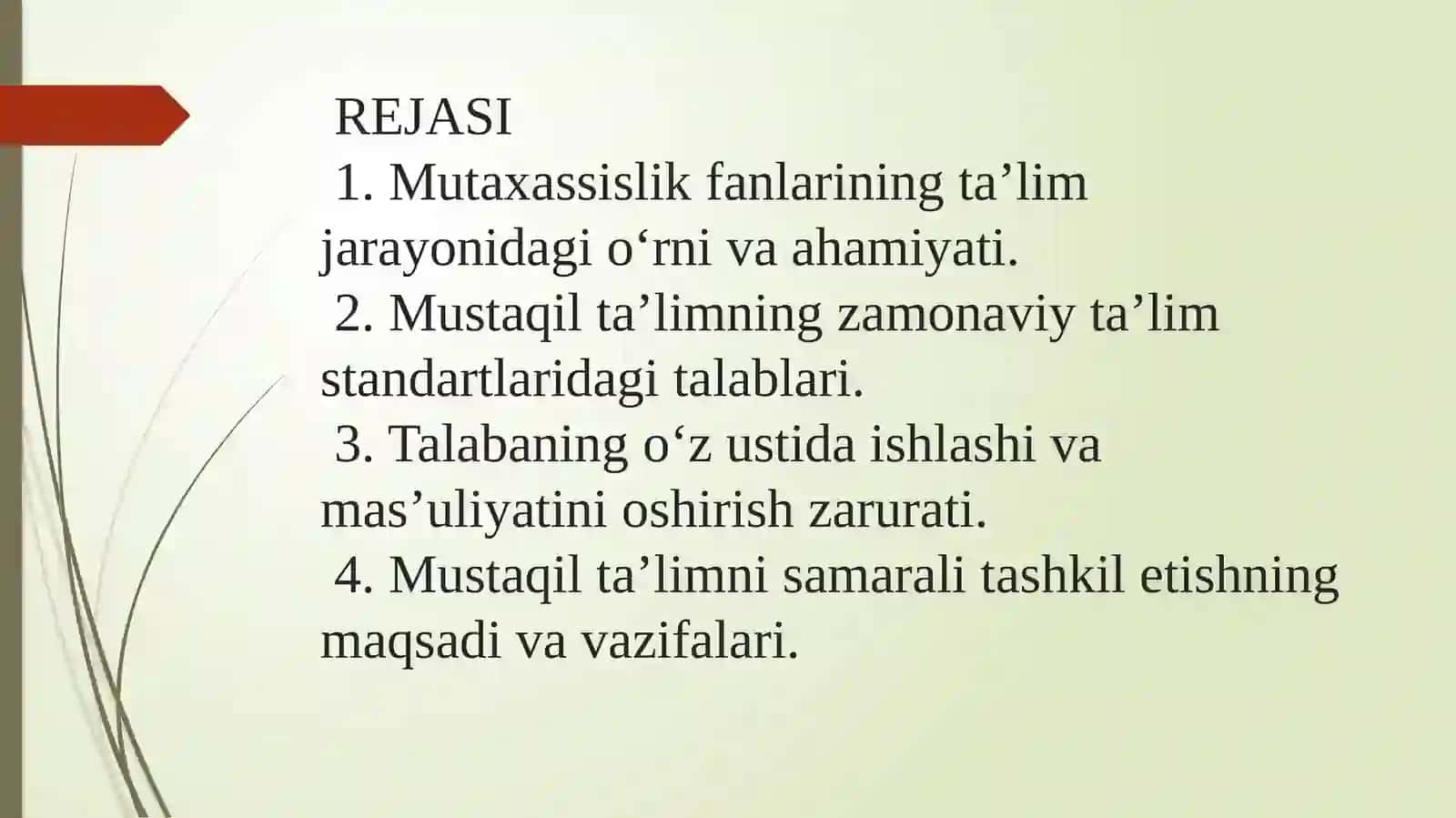 Magistratura Mutaxassisligi Maxsusfanlarnio'qitishmetodikasi 2