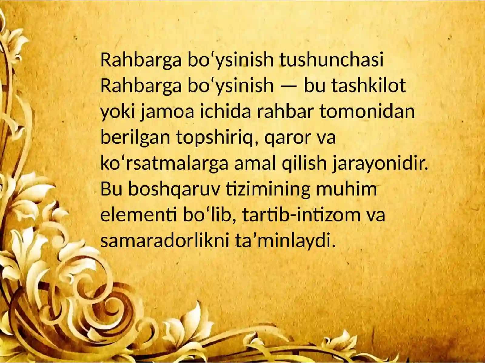 Rahbarga bo‘ysinishda jamoata’siri 2