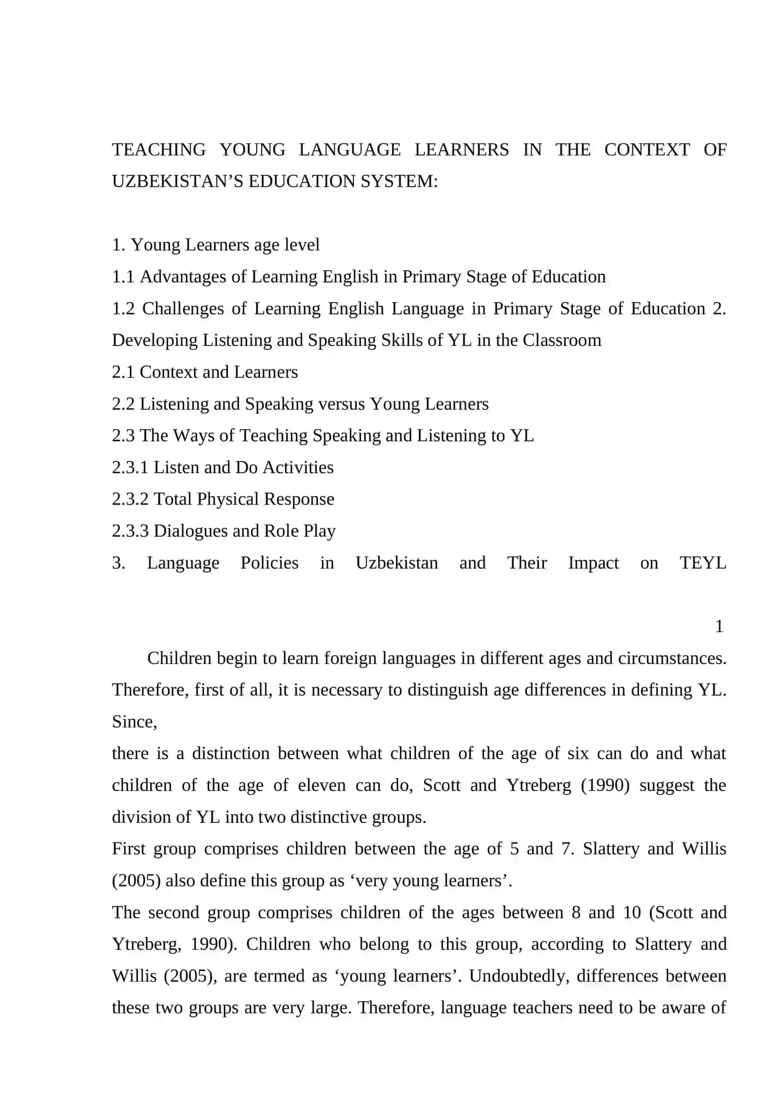 TEACHING YOUNG LANGUAGE LEARNERS IN THE CONTEXT OF UZBEKISTAN’S EDUCATION SYSTEM 2