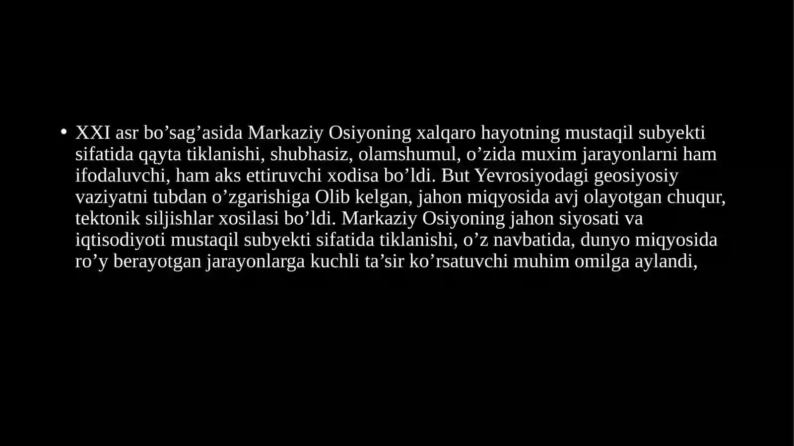 Markaziy Osiyoda xvfsizlik masalalari 2