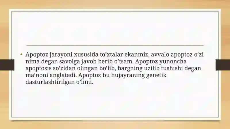 Apoptoz   haqida 2