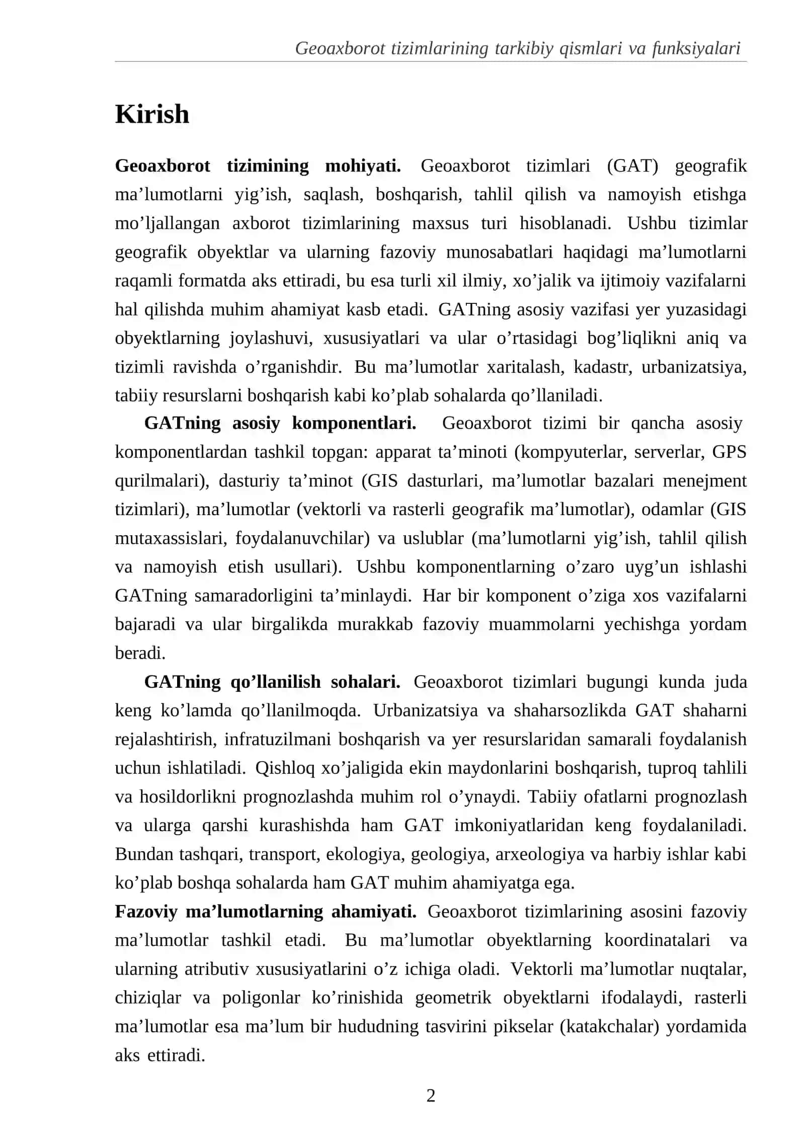 Geoaxborot tizimlari 2