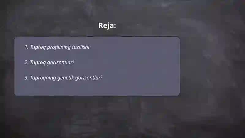 Tuproq profilining shakllanishi va morfologik belgilari 2