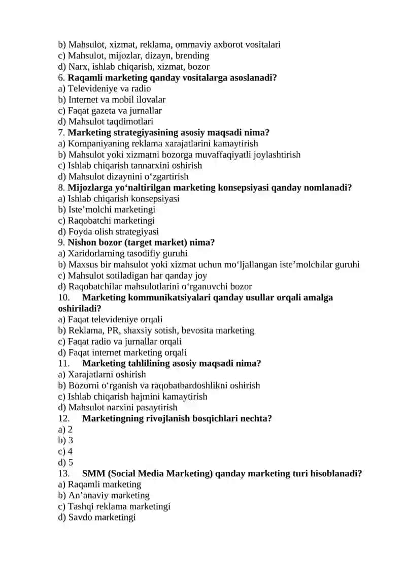 MARKETING VA UNING RIVOJLANISHINING ASOSIY BOSQICHLARI 2