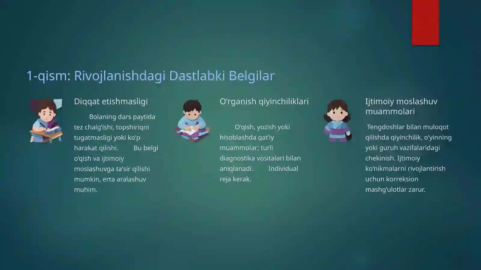 Maktab yoshidagi bolalar uchun psixologik korreksiya: Sog'lom rivojlanish sari qadam 2