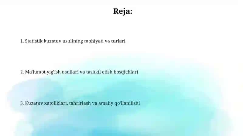Statistik kuzatish metodi 2
