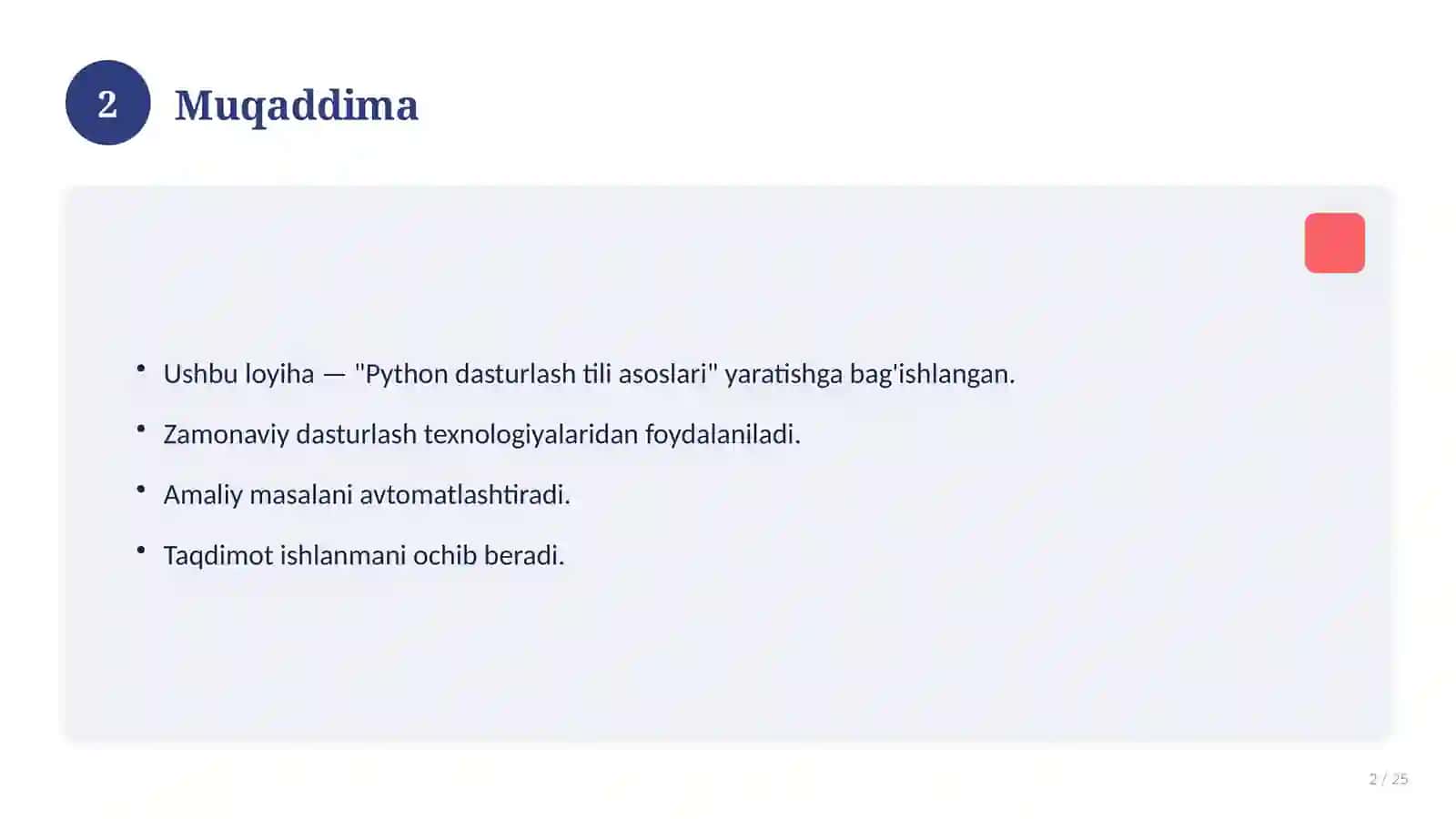 Python dasturlash tili asoslari 2