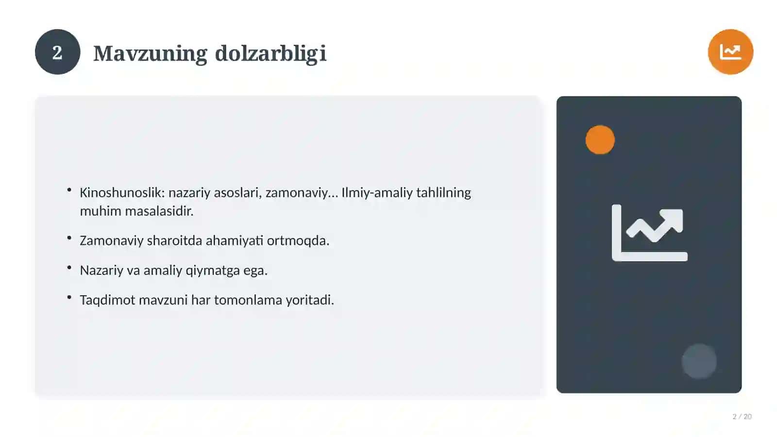 Kinoshunoslik: nazariy asoslari, zamonaviy yondashuvda (Amaliyot hisoboti) 2