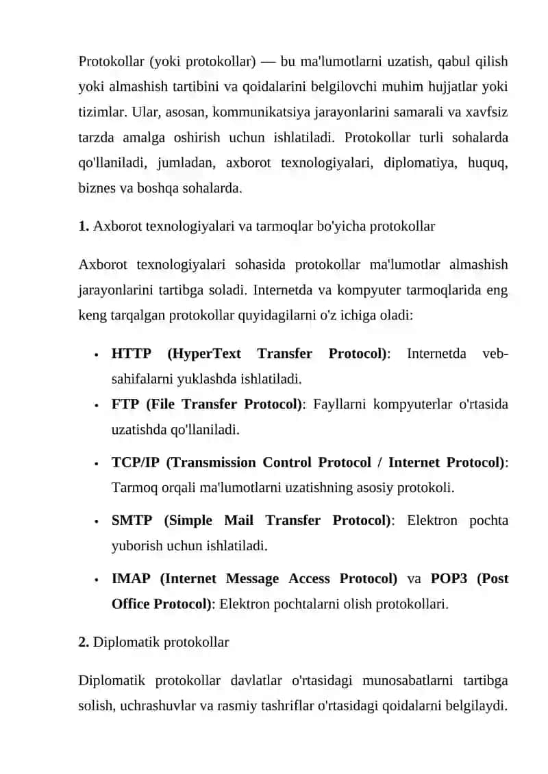 Amaliy pog’ona pratoklari. Elektron pochta protokoli SMTP 2