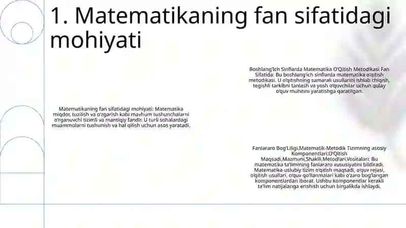BoshlangʻIch Sinflarda Matematika OʻQitish Metodikasi Fan Sifatida 2